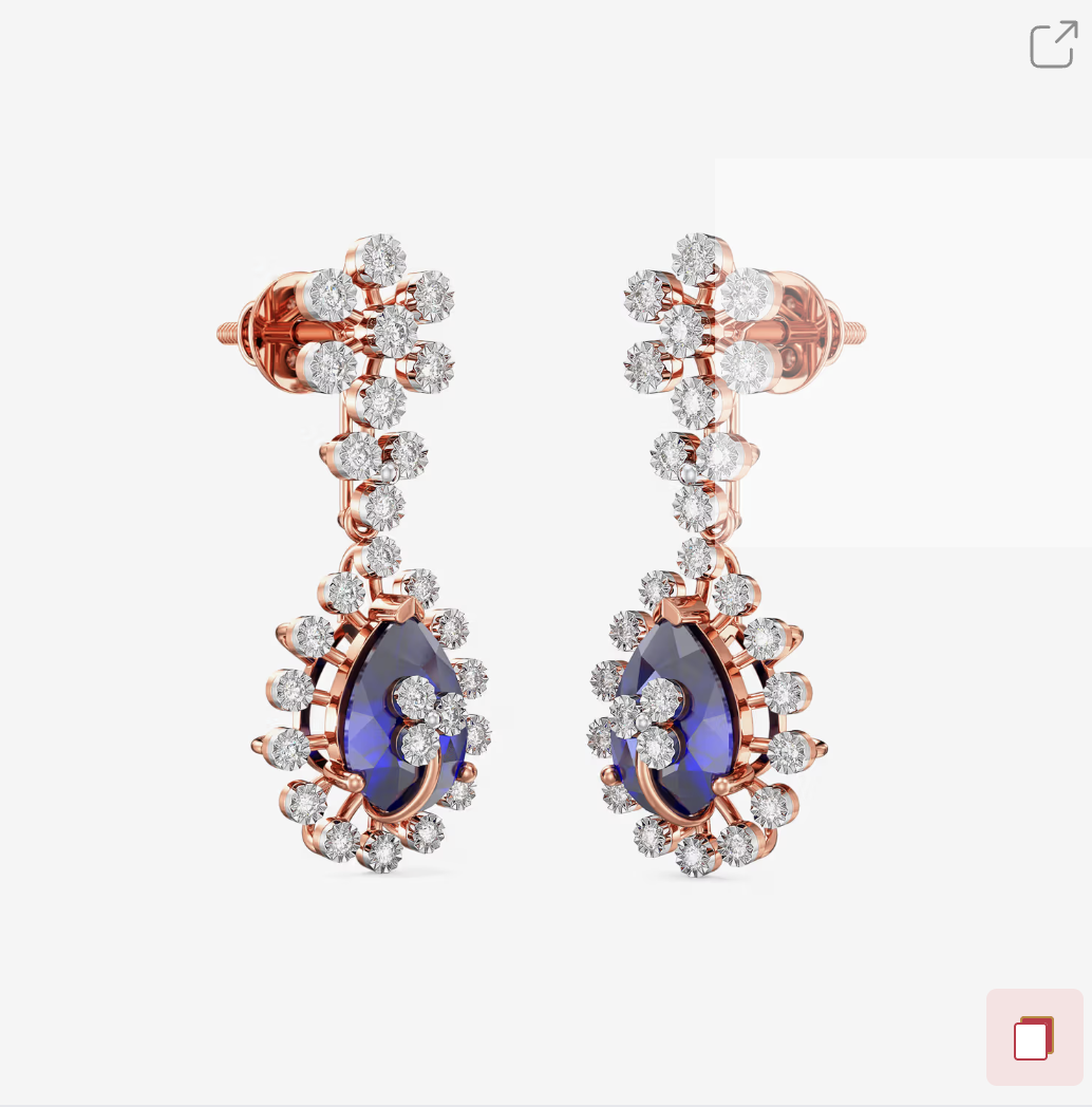 Serene Blue Blossoms Diamond Earrings
